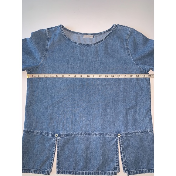 Russ Berens Malibu Blue Denim Short Sleeve Tunic Top Size S - Picture 5 of 11